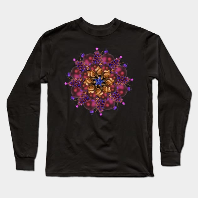 purple ornaments mandala Long Sleeve T-Shirt by burenkaUA